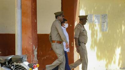 Ashish Mishra in custody after his surrender. (PTI PHOTO) Ashish Mishra in custody after his surrender. (PTI PHOTO)
