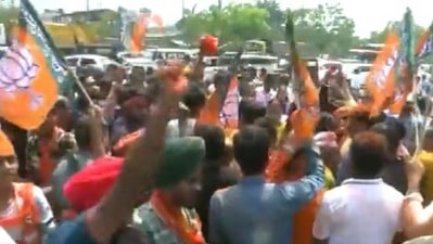GMC Poll Results: BJP workers celebrate after party's massive win (ANI)