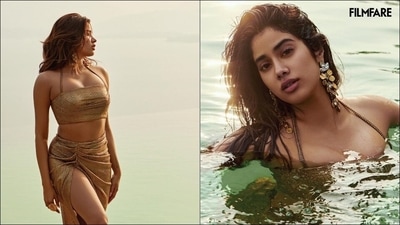 It was teamed with a matching rust gold high-waist skirt that was pleated at the top and sported a thigh-high slit to make the mercury soar higher. The skirt and top are credited to Egyptian designer Rafik Zaki's eponymous label that boasts of bringing the best of Italian craftsmanship with middle eastern flavour.&nbsp; (Instagram/spacemuffin27)