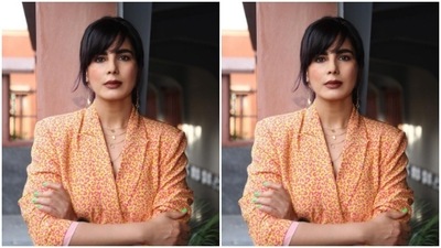 Kirti played muse to fashion designer house Monokrom and picked a comfortable pantsuit for the pictures. (Instagram/@iamkirtikulhari)