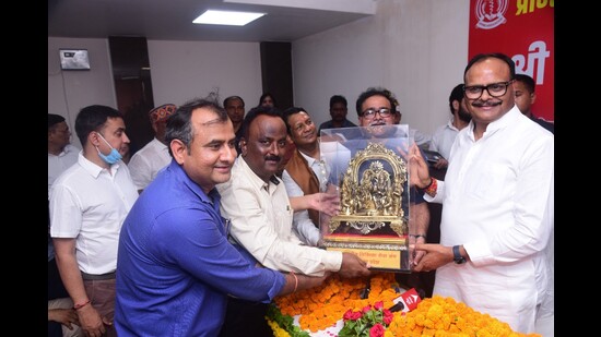 UP health minister Brajesh Pathak at PMSA event in Lucknow on Sunday (Sourced)