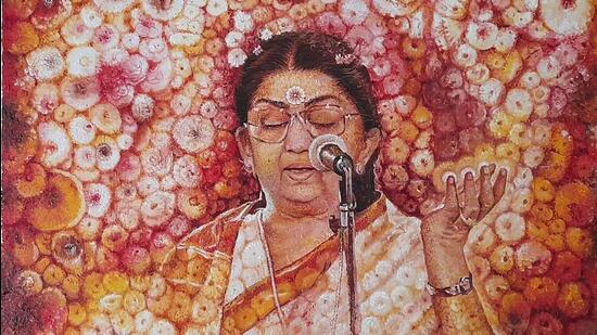 Artist Ramkripal Namdeo gives an artistic tribute to the Nightingale of India - Lata Mangeshkar