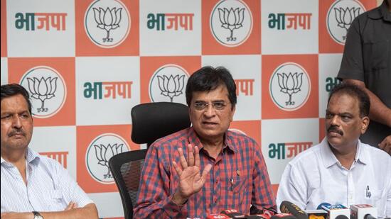BJP leader Kirit Somaiya said on Sunday that the Thackeray government was using police like the mafia against the opposition (Pratik Chorge/HT Photo)