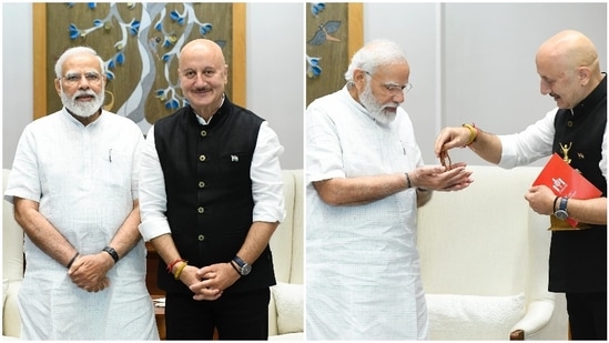 Anupam Kher met PM Narendra Modi.&nbsp;