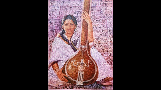Artist Ramkripal Namdeo gives an artistic tribute to the Nightingale of India - Lata Mangeshkar