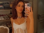 Ananya Panday stuns at Karan Johar's party in <span class='webrupee'>₹</span>6k white strappy mini dress (Instagram/ananyapanday) Ananya Panday stuns at Karan Johar's party in <span class='webrupee'>₹</span>6k white strappy mini dress (Instagram/ananyapanday)