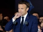 French President and La Republique en Marche (LREM) party candidate for re-election Emmanuel Macron, as he delivers his victory speech, at the Champ de Mars in Paris. French President and La Republique en Marche (LREM) party candidate for re-election Emmanuel Macron, as he delivers his victory speech, at the Champ de Mars in Paris.