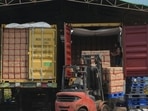 Workers load palm oil products onto a truck at an Apical Group Ltd. factory at Marunda in Jakarta, Indonesia, on April 25, 2022. Workers load palm oil products onto a truck at an Apical Group Ltd. factory at Marunda in Jakarta, Indonesia, on April 25, 2022. 
