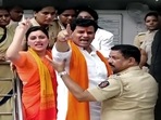 Amravati MP Navneet Rana and her husband Ravi Rana. Amravati MP Navneet Rana and her husband Ravi Rana.