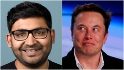 CEO do Twitter, Parag Agrawal e chefe da Tesla, Elon Musk.