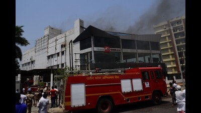 It took fire tenders five hours to control the blaze. (HT photo)