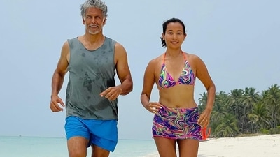 Milind Soman, Ankita Konwar running on Lakshadweep beach is couple fitness inspo (Instagram/ankita_earthy) Milind Soman, Ankita Konwar running on Lakshadweep beach is couple fitness inspo (Instagram/ankita_earthy)