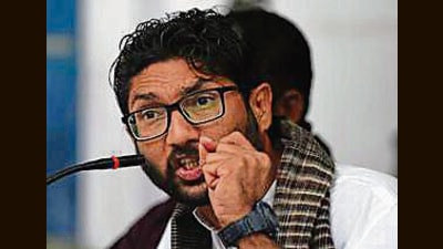 Mevani was arrested by Assam Police in Palanpur town of Gujarat on the night of April 20 and flown to Guwahati on the following morning over an alleged “offensive” tweet on Prime Minister Modi (Vipin Kumar/HT PHOTO)
