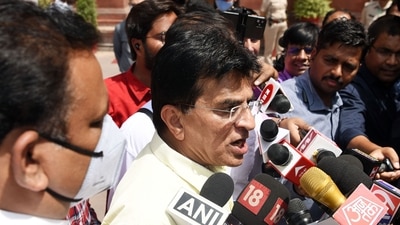 BJP leader Kirit Somaiya speaks to the media after meeting Union home secretary Ajay Kumar Bhalla regarding an attack by Shiv Sena workers,. (ANI Photo/ Rahul Singh) BJP leader Kirit Somaiya speaks to the media after meeting Union home secretary Ajay Kumar Bhalla regarding an attack by Shiv Sena workers,. (ANI Photo/ Rahul Singh)