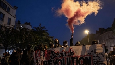Meanwhile, several hundred demonstrators took to the streets in some French cities to protest Macron's re-election and Le Pen's score. (AFP) Meanwhile, several hundred demonstrators took to the streets in some French cities to protest Macron's re-election and Le Pen's score. (AFP)