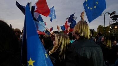 In his victory speech on the Champ de Mars in central Paris, Macron promised his next five-year term would respond to the frustrations of voters who backed Le Pen. "An answer must be found to the anger and disagreements that led many of our compatriots to vote for the extreme right," he told thousands of cheering supporters. (AP) In his victory speech on the Champ de Mars in central Paris, Macron promised his next five-year term would respond to the frustrations of voters who backed Le Pen. "An answer must be found to the anger and disagreements that led many of our compatriots to vote for the extreme right," he told thousands of cheering supporters. (AP)