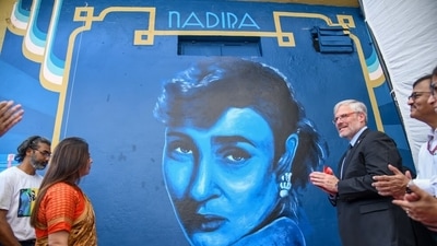 The mural was designed by Delhi Street Art's founder Yogesh Saini and his team. The mural was designed by Delhi Street Art's founder Yogesh Saini and his team. 
