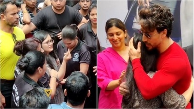 Tiger Shroff's interaction with a fan at a Heropanti 2 event. Tiger Shroff's interaction with a fan at a Heropanti 2 event.