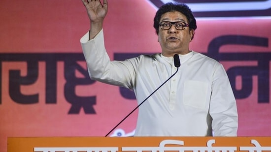 Maharashtra Navnirman Sena chief Raj Thackeray addressing a party meeting in Thane. (PTI File Photo)&nbsp;