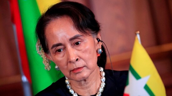 FILE PHOTO: Myanmar's then State Counsellor Aung San Suu Kyi.