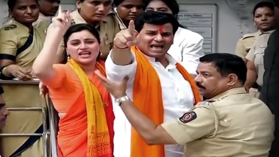 Amravati MP Navneet Rana and her husband Ravi Rana.