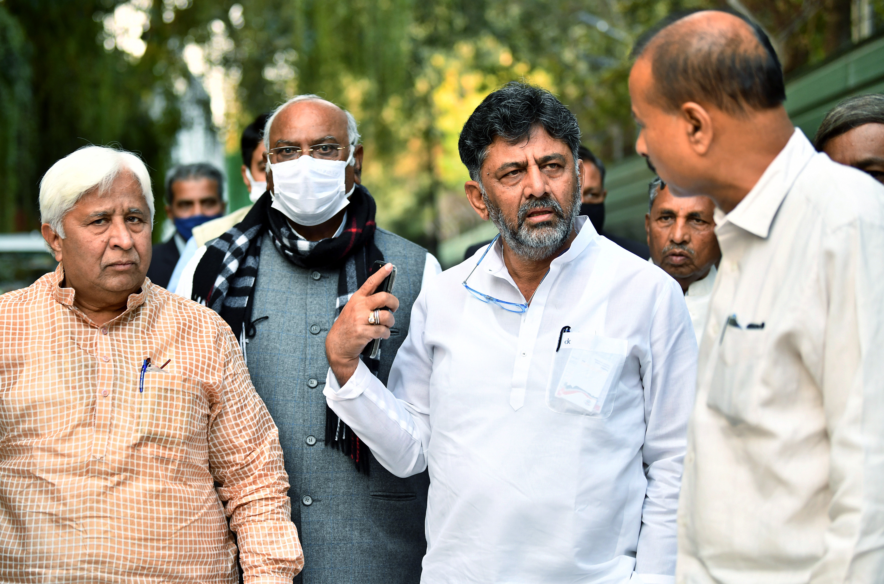 DK Shivakumar slammed Karnataka Chief Minister Basavaraj Bommai for allegedly misleading people over the police sub-inspector (PSI) recruitment scam. (ANI Photo)(Shrikant Singh)