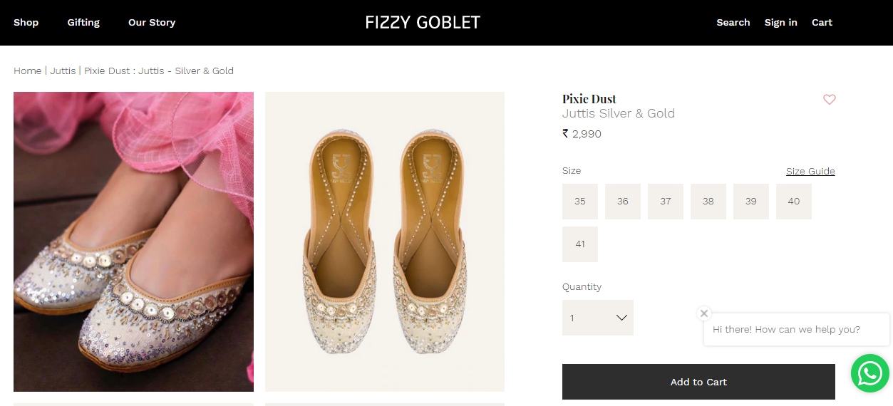 Dia Mirza's juttis from Fizzy Goblet&nbsp;(fizzygoblet.com)