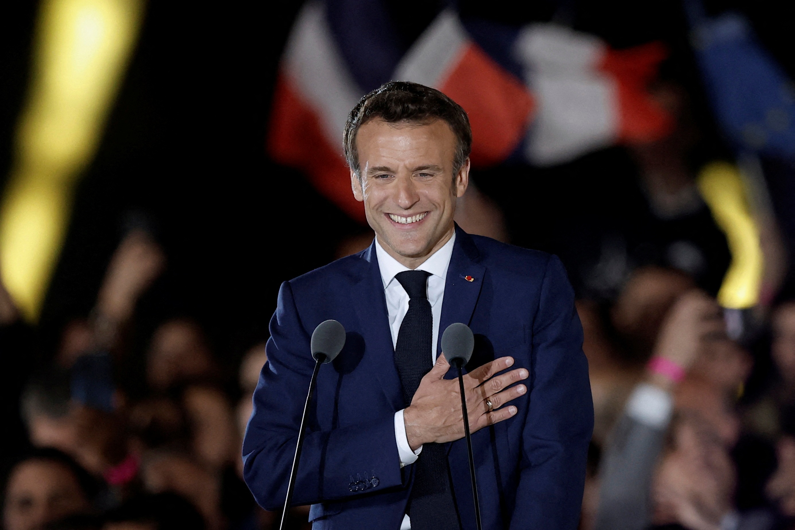 French President Emmanuel Macron is set to begin efforts to unite a deeply divided nation after winning re-election on Sunday in a battle against rival Marine Le Pen that saw the far right come its closest yet to taking power.