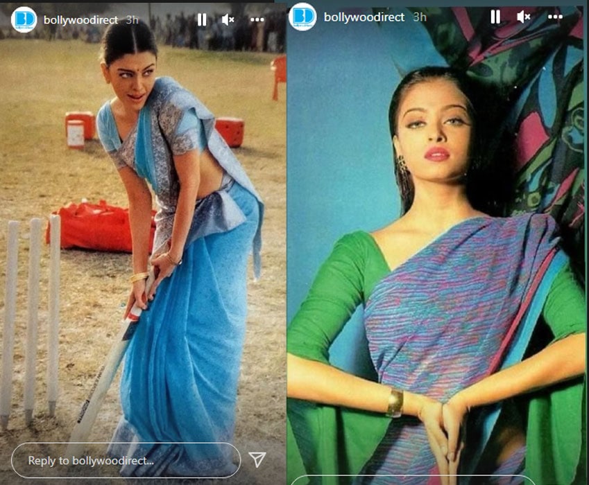 Aishwarya Rai in blue sarees.&nbsp;