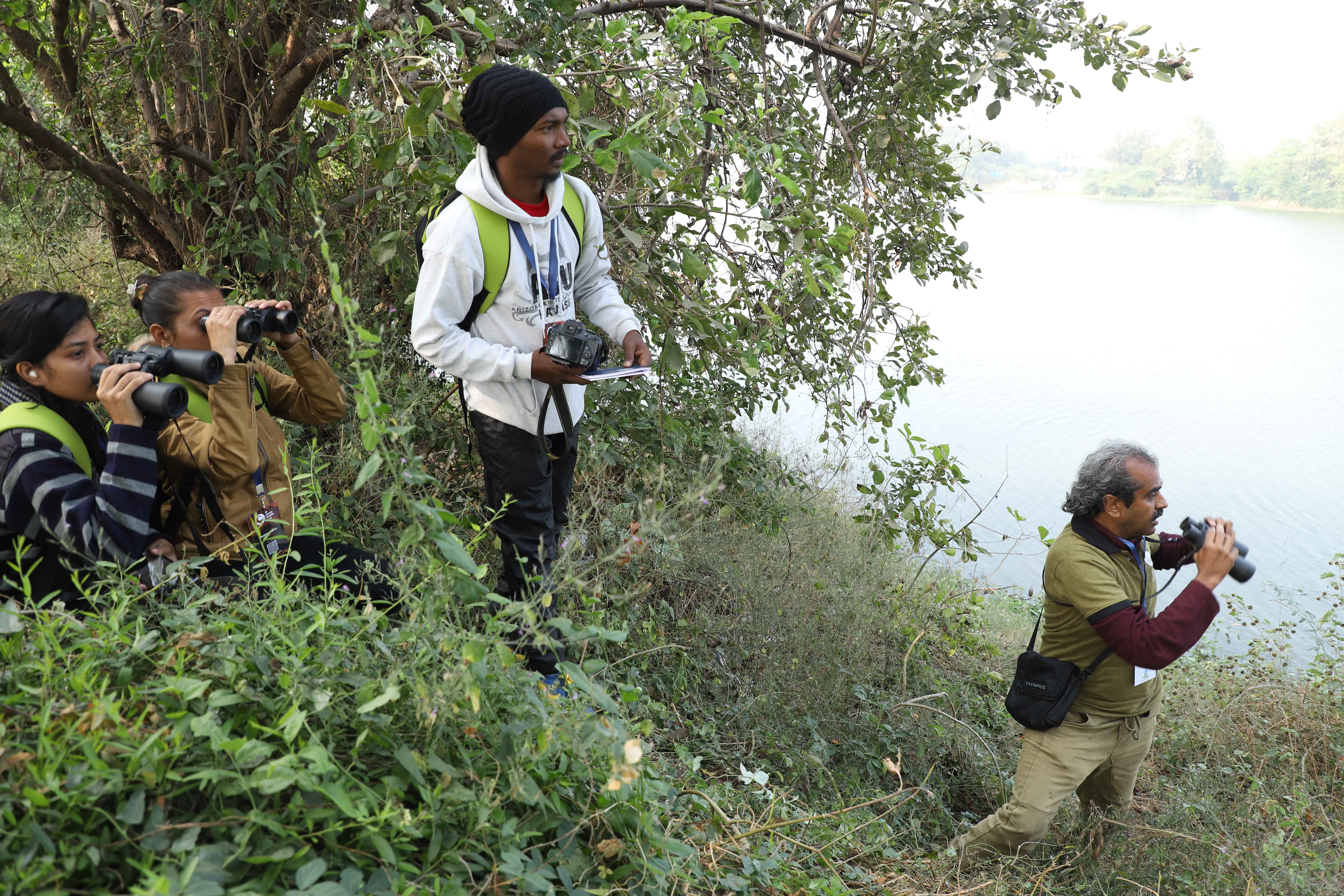 Citizen scientists during a crocodile count. (Photo courtesy Anirudhkumar Vasava) Citizen scientists during a crocodile count. (Photo courtesy Anirudhkumar Vasava)