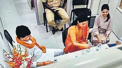 In a post on Twitter, Commissioner Pandey had released CCTV footage from Khar police station with the caption: “Do we say anything more.” (Sanjay Pandey Twitter) In a post on Twitter, Commissioner Pandey had released CCTV footage from Khar police station with the caption: “Do we say anything more.” (Sanjay Pandey Twitter)