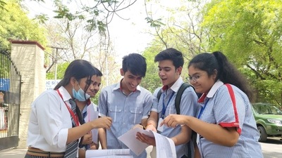 According to Ronit Wadhwa of the same school, "The paper was quite simple and easier than our expectations. We didn't expect it to be so simple". (HT Photo) According to Ronit Wadhwa of the same school, "The paper was quite simple and easier than our expectations. We didn't expect it to be so simple". (HT Photo)