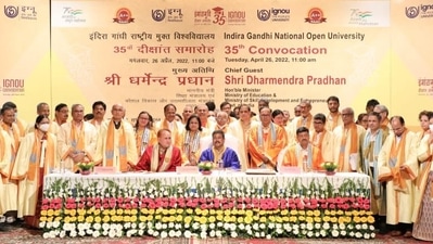 IGNOU holds 35th convocation, confers over 2.91 lakh degrees, diplomas (Photo tweeted by IGNOU) IGNOU holds 35th convocation, confers over 2.91 lakh degrees, diplomas (Photo tweeted by IGNOU)