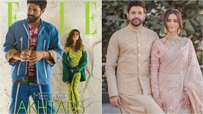 Farhan Akhtar and Shibani Dandekar pose for Elle magazine cover. Farhan Akhtar and Shibani Dandekar pose for Elle magazine cover.