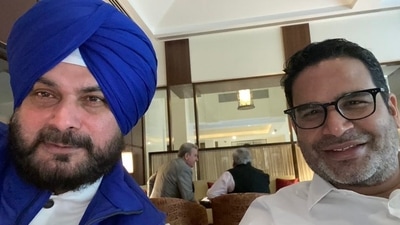 Navjot Singh Sidhu with Prashant Kishor (Twitter/sherryontop) Navjot Singh Sidhu with Prashant Kishor (Twitter/sherryontop)