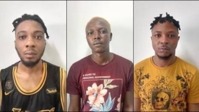 The arrested persons were identified as Matthew Innocent, Matthew Miracle from Nigeria and Collins from Ghana. The arrested persons were identified as Matthew Innocent, Matthew Miracle from Nigeria and Collins from Ghana.