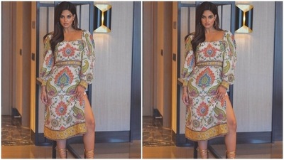 After sharing snippets from the event with her followers, Harnaaz posted photos that displayed her choice of ensemble for the occasion. The star did a photoshoot with the same look and captioned it, "Such a blessed day in the Philippines." She wore a dress from the shelves of designer Ranna Gill's label. (Instagram/@harnaazsandhu) After sharing snippets from the event with her followers, Harnaaz posted photos that displayed her choice of ensemble for the occasion. The star did a photoshoot with the same look and captioned it, "Such a blessed day in the Philippines." She wore a dress from the shelves of designer Ranna Gill's label. (Instagram/@harnaazsandhu)