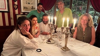 Kareena Kapoor and Saif Ali Khan hosted a dinner at their house. Kareena Kapoor and Saif Ali Khan hosted a dinner at their house. 
