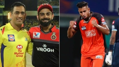 MS Dhoni and Virat Kohli; Umran Malik