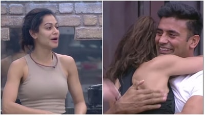 Payal Rohatgi cried as she hugged fiance Sangram Singh on Lock Upp. Payal Rohatgi cried as she hugged fiance Sangram Singh on Lock Upp.