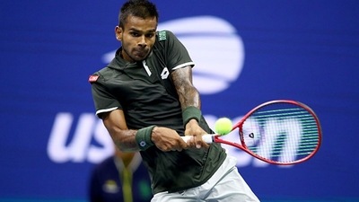 Sumit Nagal in action. (Getty) Sumit Nagal in action. (Getty)