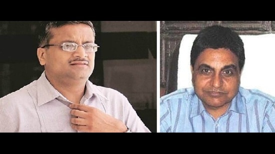 IAS officers Ashok Khemka and (right) Sanjeev Verma (HT File)
