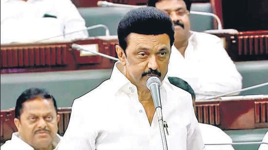 Tamil Nadu chief minister M K Stalin on Tuesday announced in the assembly that a statue of his father and Dravida Munnetra Kazhagam (DMK) patriarch M Karunanidhi would be installed in Omandurar Estate on June 3, his birth anniversary. (Agencies)