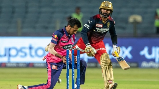 Yuzvendra Chahal of Rajasthan Royals in action against Royal Challengers Bangalore(IPL)