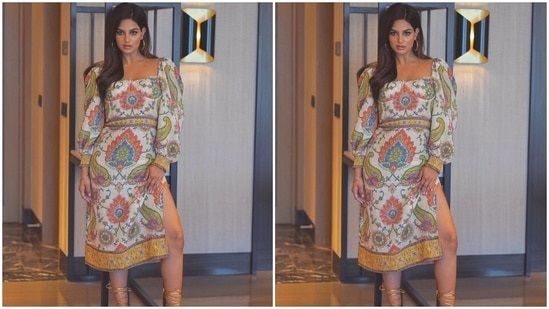 After sharing snippets from the event with her followers, Harnaaz posted photos that displayed her choice of ensemble for the occasion. The star did a photoshoot with the same look and captioned it, "Such a blessed day in the Philippines." She wore a dress from the shelves of designer Ranna Gill's label.(Instagram/@harnaazsandhu)