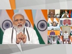 PM Narendra Modi interacts with chief ministers and senior officials of states during Covid-19 review meeting on Wednesday, April 27, 2022. (Screengrab/Delhi BJP Twitter)
