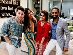Nick Jonas and Priyanka Chopra during a dinner get-together at their Los Angeles home. Nick Jonas and Priyanka Chopra during a dinner get-together at their Los Angeles home. 