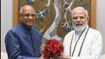 Jharkhand governor Ramesh Bais with Prime Minister Narendra Modi. Jharkhand governor Ramesh Bais with Prime Minister Narendra Modi.