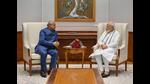 Jharkhand governor Ramesh Bais meets Prime Minister Narendra Modi in New Delhi on Wednesday . (PTI) Jharkhand governor Ramesh Bais meets Prime Minister Narendra Modi in New Delhi on Wednesday . (PTI)