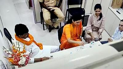 A senior officer said that upon examining the footage, it can be seen that water bottles were kept in Rana’s lock-up and she was also allowed to use the washroom meant for officers (Sanjay Pandey Twitter) A senior officer said that upon examining the footage, it can be seen that water bottles were kept in Rana’s lock-up and she was also allowed to use the washroom meant for officers (Sanjay Pandey Twitter)